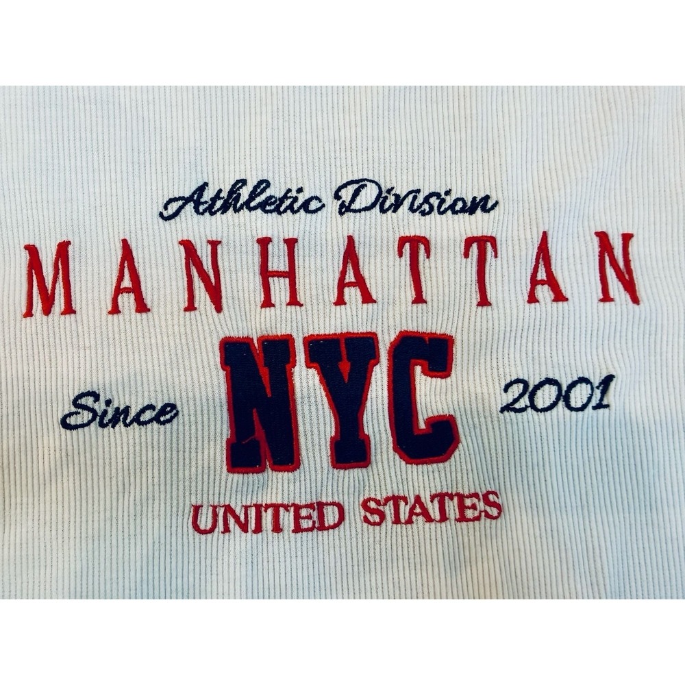 Harper & Ivy Manhattan NYC Athletic Division Ribbed Baby Tee Girls Large - Picture 3 of 8